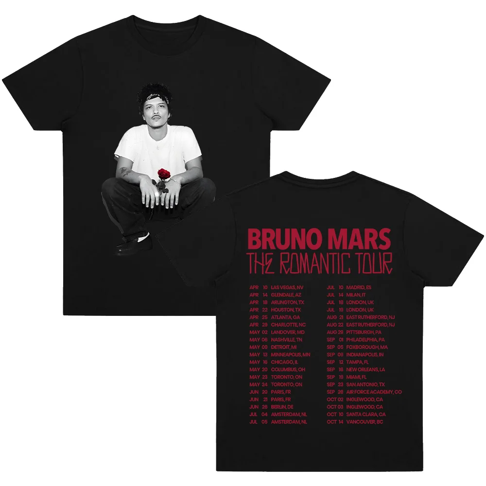 Bruno Mars The Romantic Tour T-shirt High Quality Graphic Cotton
