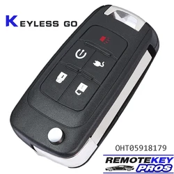 DIYKEY Keyless Go OHT05918179 per Chevrolet Volt 2011 2012 2013 2014 2015 Flip Remote Key 315MHz ID46 5 Button Fob