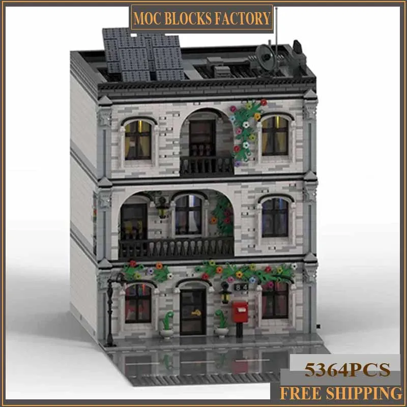 Modèle de blocs modulaires City Street View, briques de construction MOC, technologie Sweet Home moderne, cadeaux de Noël, ensembles de jouets de bricolage, assemblage