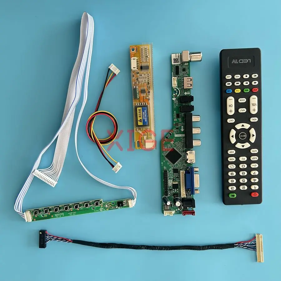 For LP154W01 LP154WX2 LP154WX5 LP154WX4 Matrix Controller Drive Board DIY Kit 1CCFL LVDS-30Pin HDMI+VGA+AV+USB 1280*800 1280x800