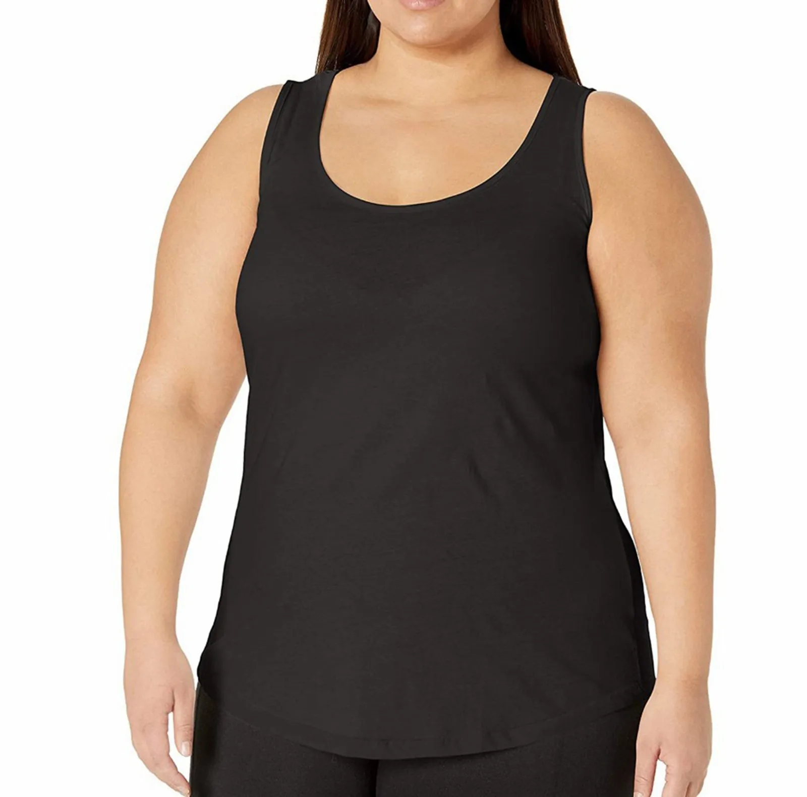 Koszula damska Plus Size Shirttail Tank Solidny top bez rękawów dla kobiet Letni top dla kobiet Casual Sleeveless