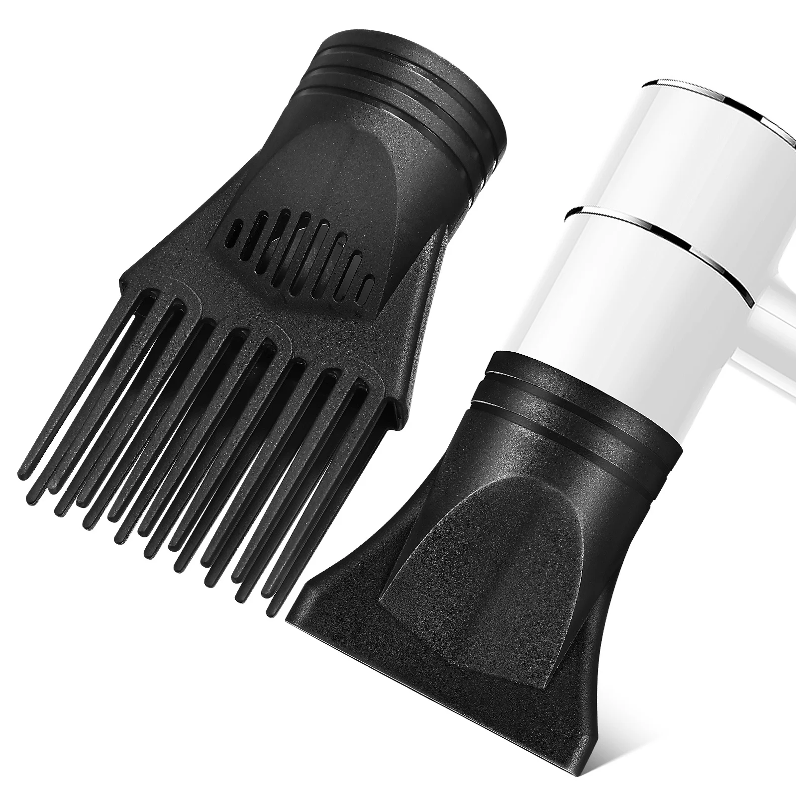 

2 Pcs Hair Dryer Nozzle Small Diffuser Attachment Narrow Blow Brush Accessories Smoothing Concentrator Plastic Travel Comb