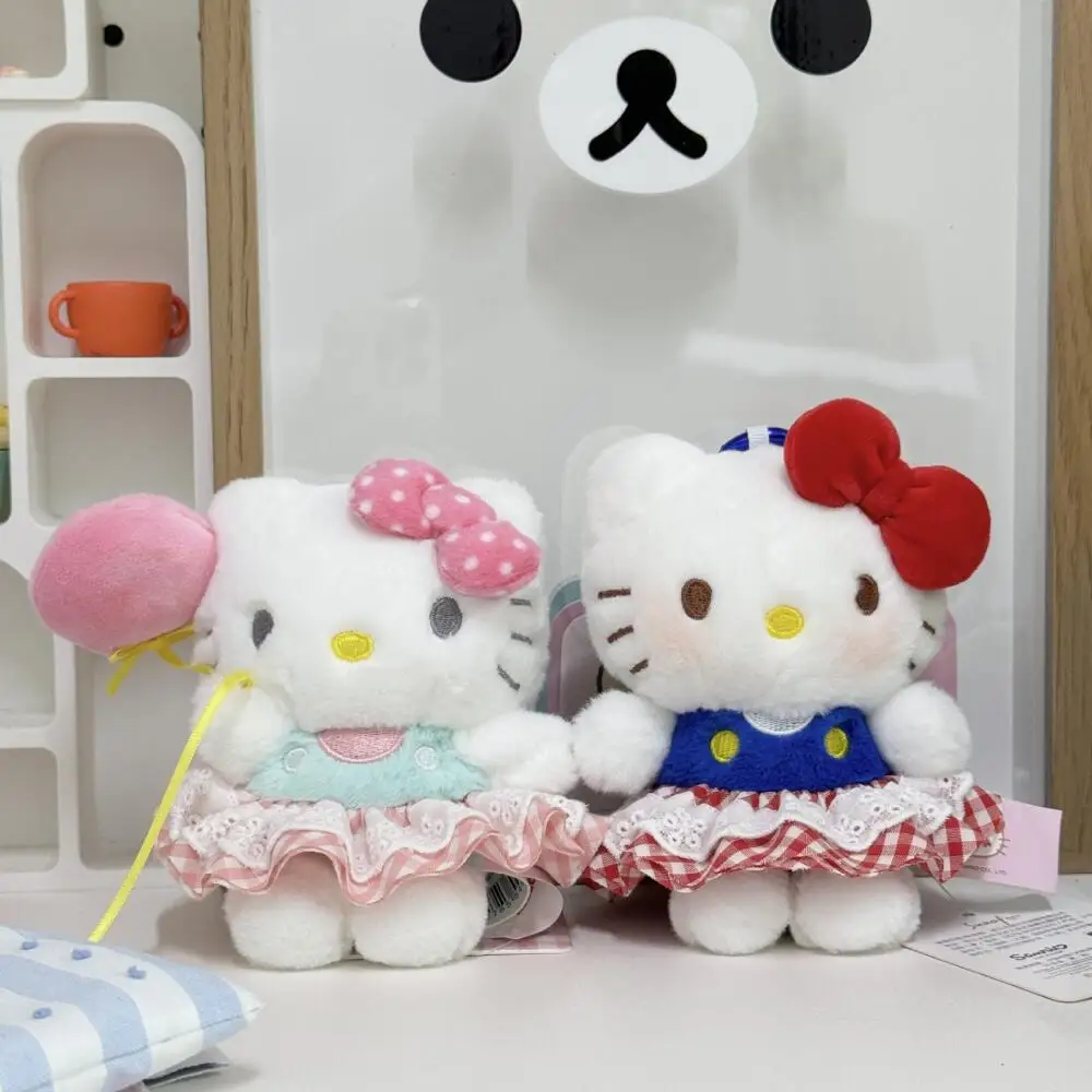 Nuevo Sanrio 10-12cm Hello Kitty vestido de bebé Mini falda a cuadros Retro accesorios de ropa