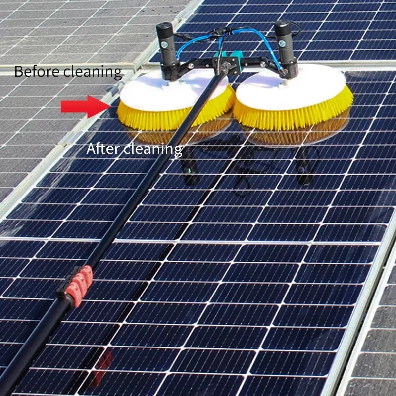 

Telescopic Water Supply Rod Brush Kit Solar Panel Cleaning Brush 180 Degree Rotatable Brush Head Photovoltaic Panel Cleaning