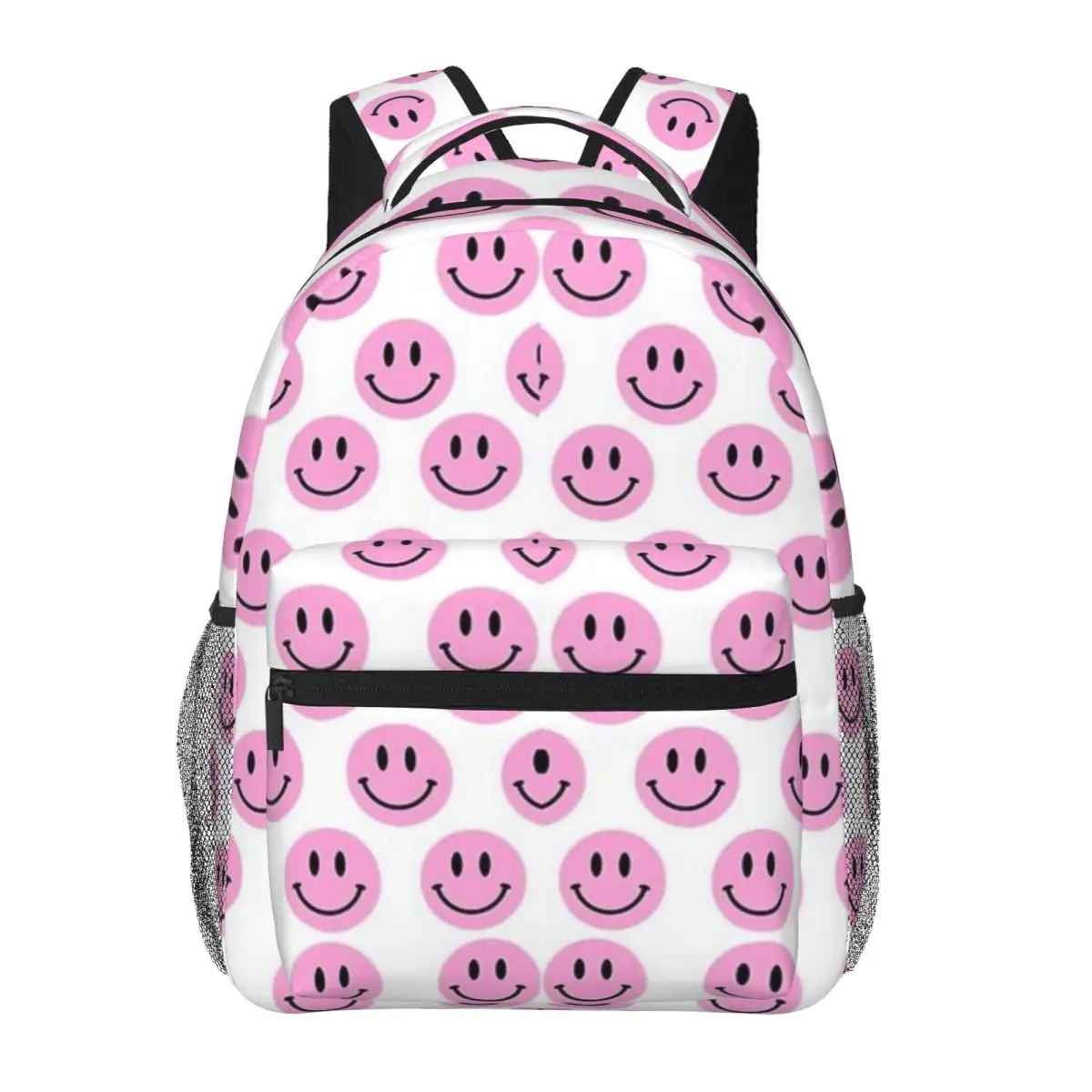 Preppy School Supplies,Happy Smiling Face Backpacks, Bookbag Teenager, student School Bag, Travel Rucksack Shoulder Bag