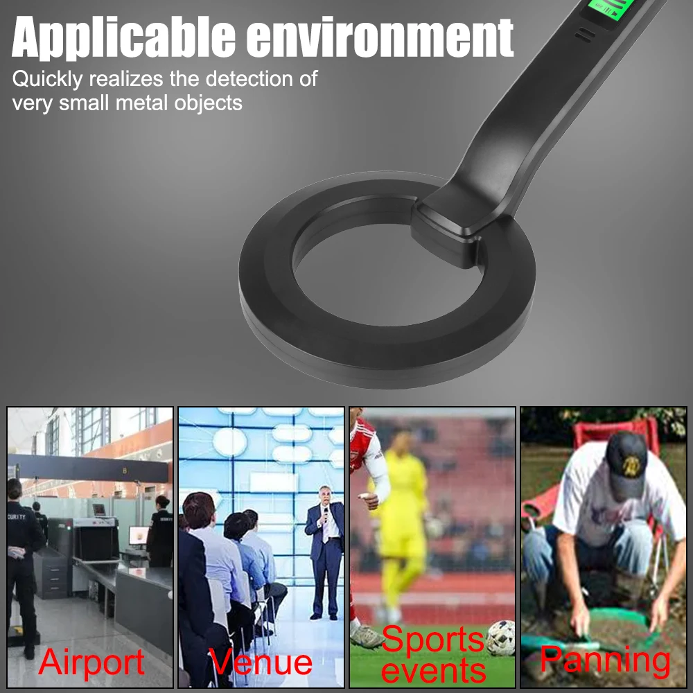 Portable Waterproof Metal Detector Multi-purpose Metal Detector High Sensitivity With Audio And Vibration Alarms 360 ° Scanning