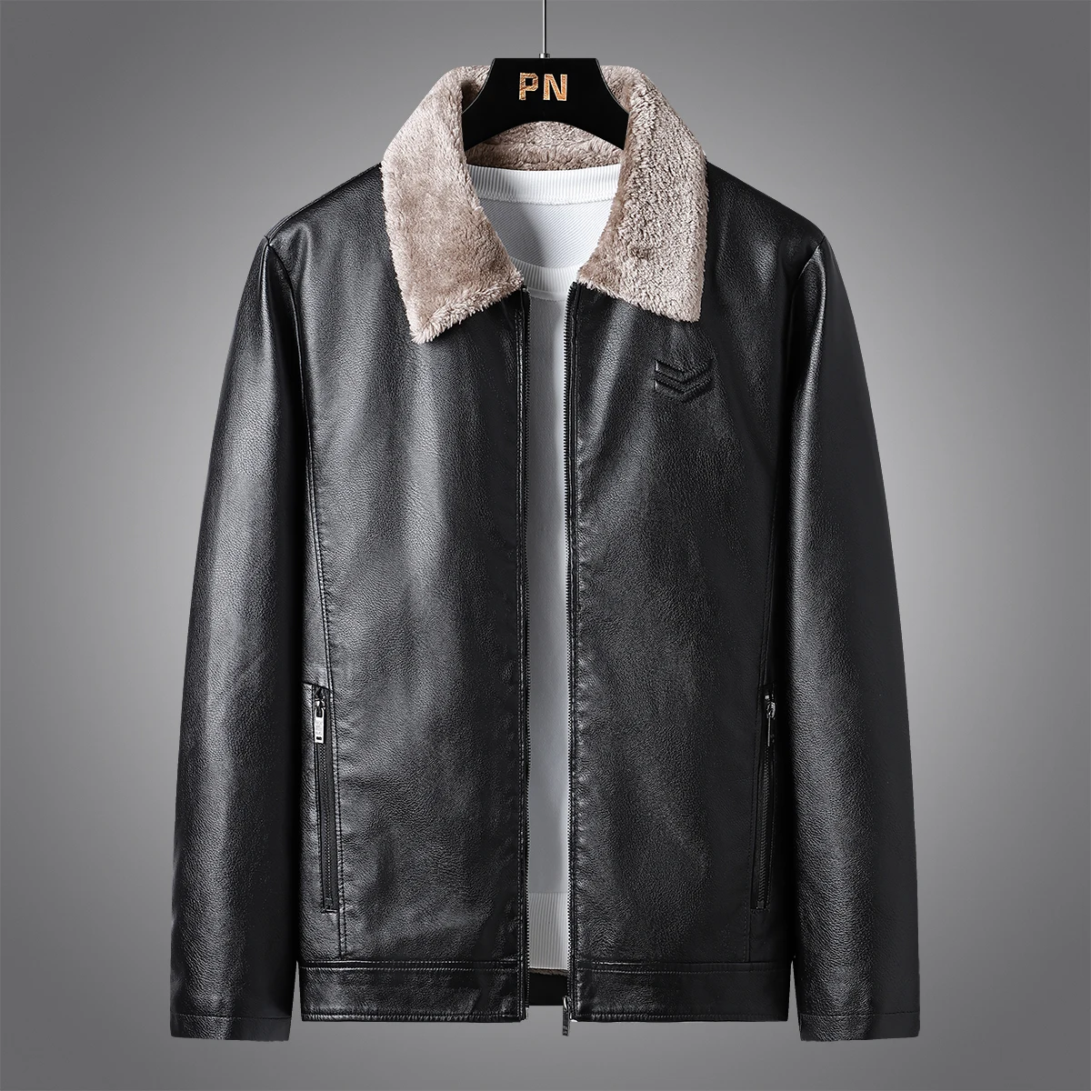 

Men's Leather Jacket Fashion Trend Korean Slim Fit Fur Collar New Winter Autumn Casual Men's Leather Jacket Motorcycle Jacket
