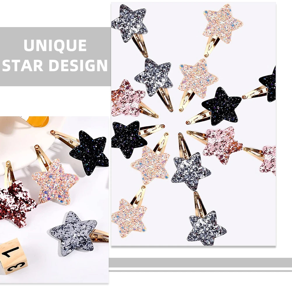 

8 Pcs Clips For Girls Star Hair Clips for Girls Decorative Snap Barrettes Zinc Alloy Child Hair Accessories Hairpins