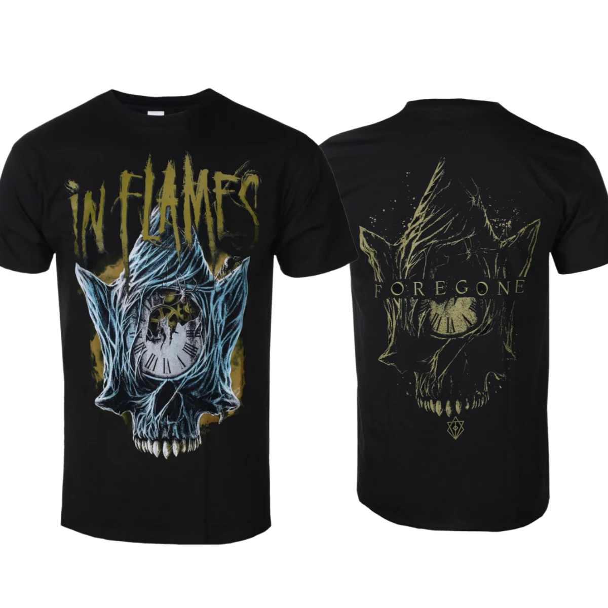 In Flames - Foregone Skull Art Pattern Melodic Death Metal Band T-shirt Casual Street Style Cotton T-shirt for Men and Women
