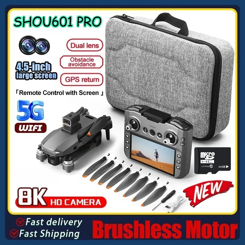 

SHOU601 PRO GPS Drone 4K High-definition Camera 5G FPV Brushless Obstacle Avoidance Automatic Return Remote Control Toy SG601