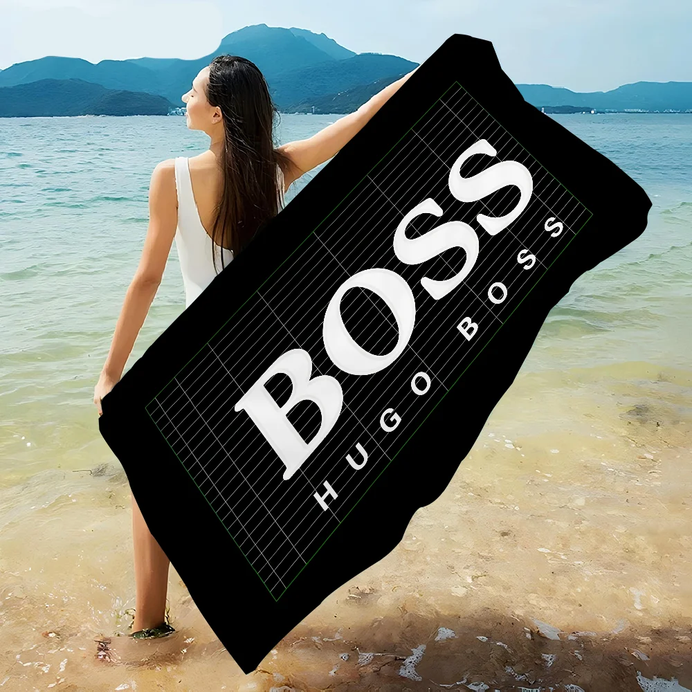 H-Hugo_Boss Logo Cartoon Beach Towel Cute Kawaii Room Decor Bath Girls Children Hand Towels For Bathroom Shower