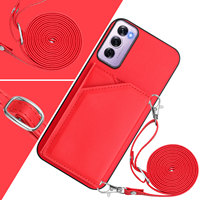 Wallet Case for OPPO Realme 13 Pro Plus GT Neo 6 Reno 12 11F 10 A3 A79 A38 Strap Card Slot Leather Stand Crossbody Lanyard Cover
