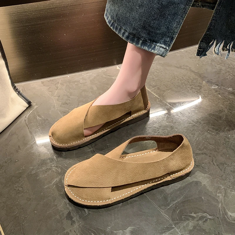 New Women Designer Sandals Flat Low Heel Sneakers Casual Gladiator Barefoot Loafers Slip-on Summer Spring Comfortable Loafers