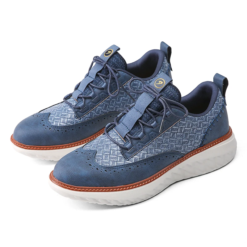 British Style Brogues Mens Leather Casual Shoes Thick Soles 5cm Plus Big Size 50 51 52 Italian Luxury Brand Designers loafers
