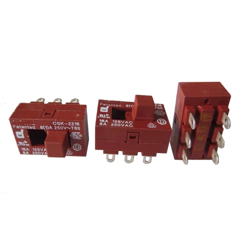 Original CSK-2213 Toggle switch 6-pin 2-speed hair dryer sliding power switch 6.5A250V T85 13A125V 13MMX22MM