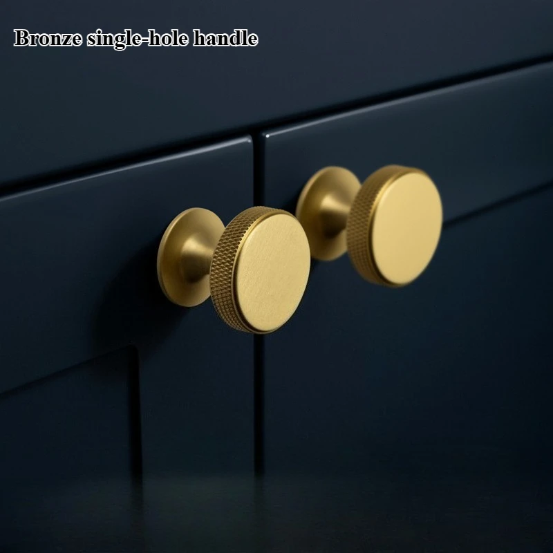 

Luxury-style wardrobe door brass cabinet handle single-hole furniture hardware drawer cabinet wine cabinet golden pull handles