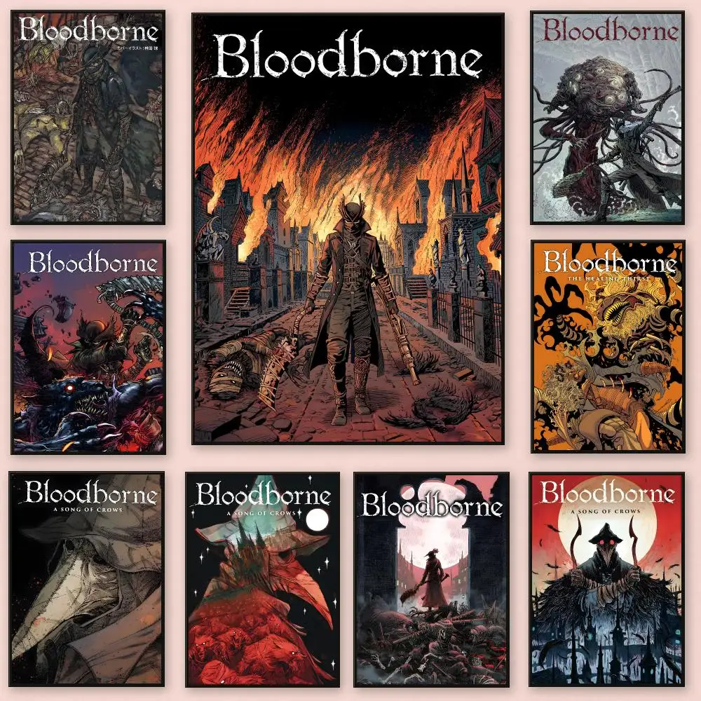 Dark Gothic Game B-Bloodborne Poster Series HD Wall Living Room Home Decor Gift