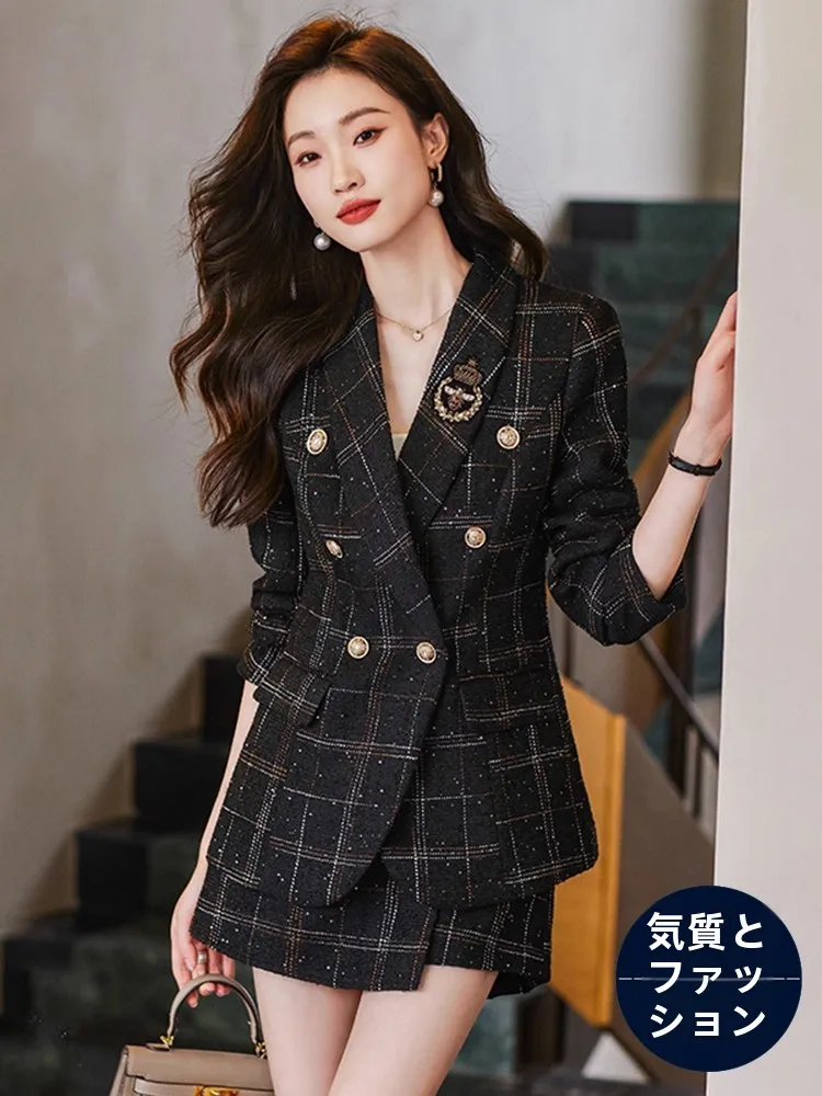 Plaid Suit Jacket Women's Small Size 2026 New High-End Sense Trendy Street Style This Year Popular Small Fragrance Style Suit...