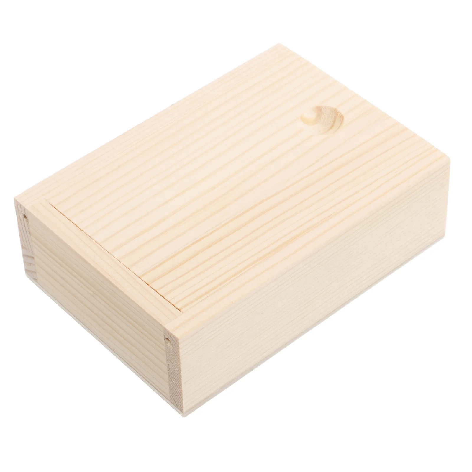 

Small Sliding Lid Wood Box Natural Wooden Storage Case Jewelry Playing Card Organizer Travel Home Small Storage Box Wood
