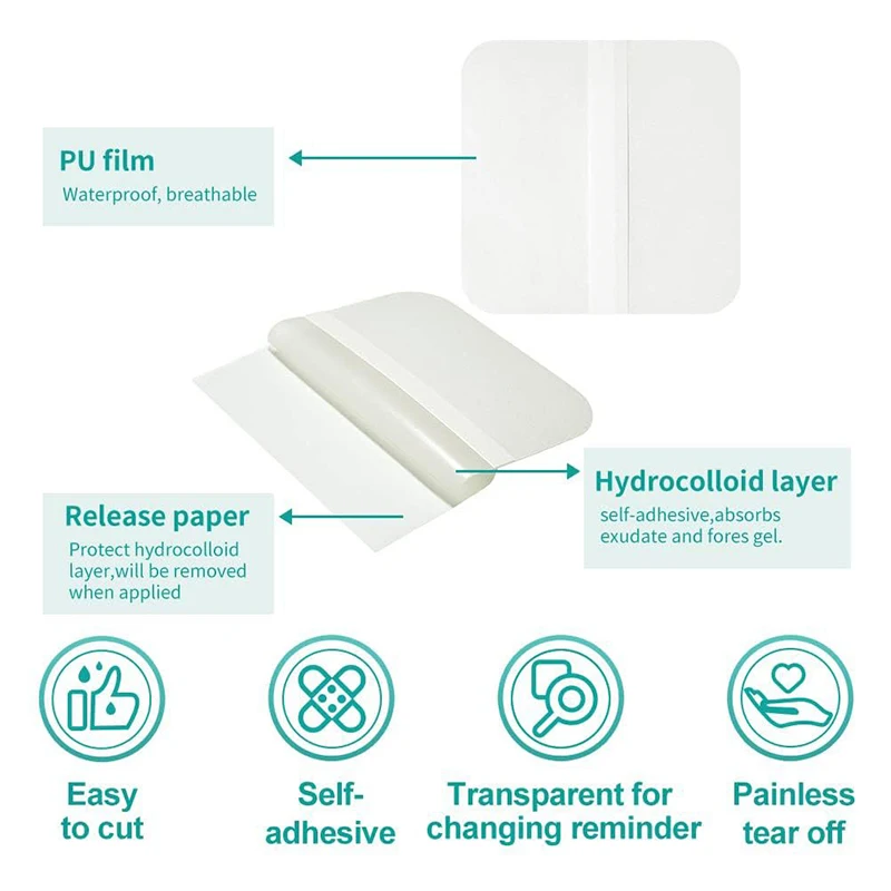 

2 шт. ультратонкие перевязочные пластыри, клейкие дышащие водонепроницаемые подушечки, заживляющий уход за кожей, гидроколлоидные раны, помощь, высокое качество