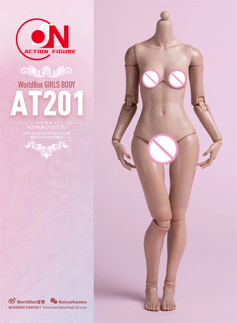 متوفر في المخزون Worldbox AT201 AT202 1/6 فتاة مشتركة مرنة الجسم عادي الدهون الساق 12 ''أنثى الجندي الضوء الأبيض تان الجلد عمل الشكل #3