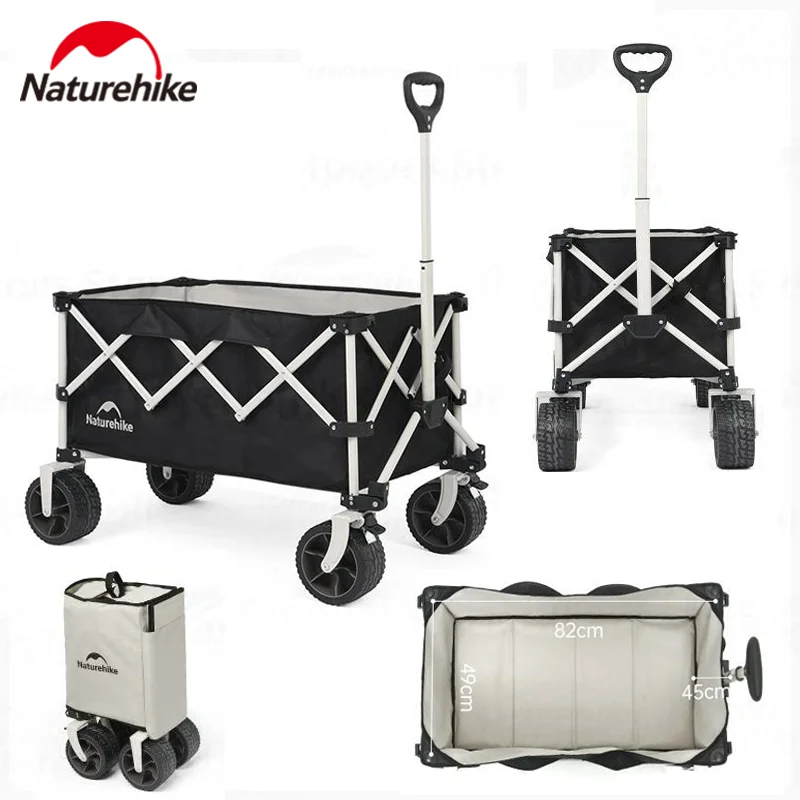 Naturehike Camping Trolley Foldable Large Empty Capacity Outdoor All-terrain Gathering Cart Picnic Multifunction Portable Wagon