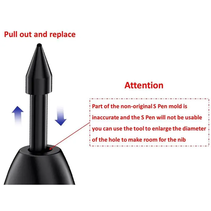 T69C! For Samsung S6 Stylus Nib Felt Refill S7 Series Nib N10 N20 Series Multifunction Soft Tip 5 Nibs 1 Clip,White