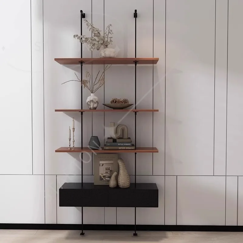 Storage Rack FinishingHousehold Integrated Full Wall Floor Decorative  Figure Display  Office Bookshelf Shelf