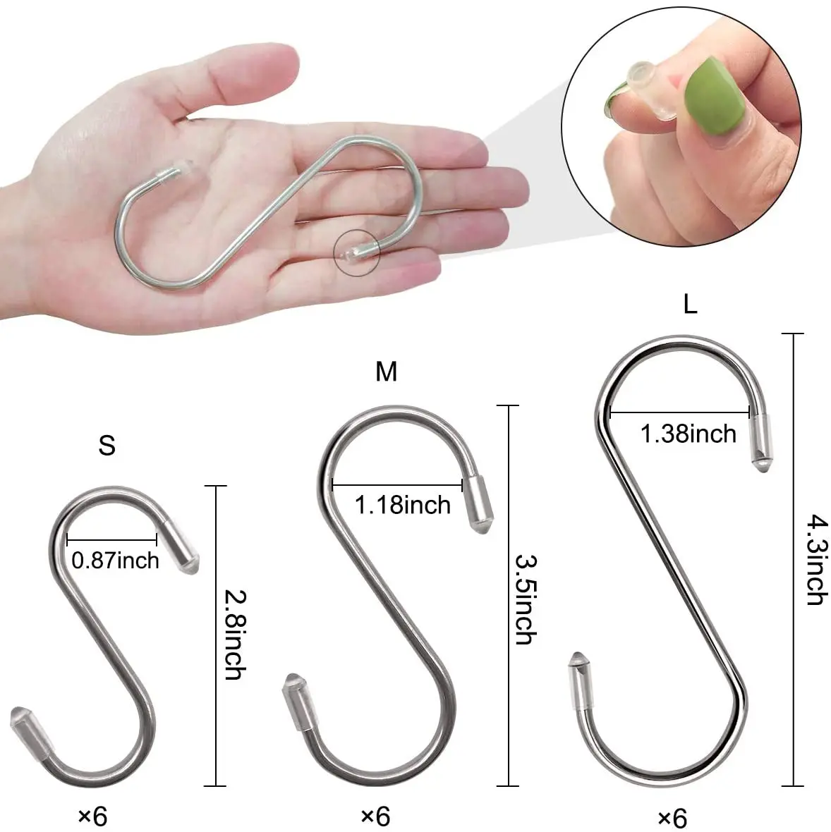 2/5Pcs Stainless Steel S Shaped Hook Kitchen Bathroom Clothing S-shaped Hanger Hooks Multifunctional Metal Hanging Hook