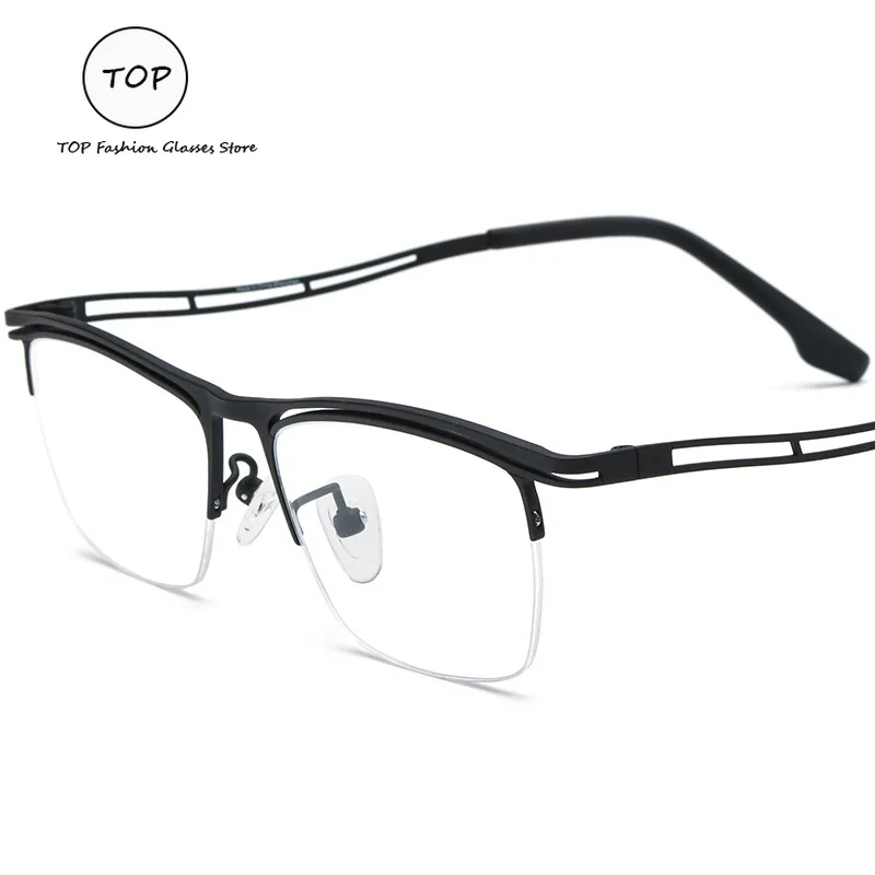

IP Electroplated Ultra-light Pure Titanium Men's Spectacle Frame Square Half-frame Women's Spectacle Frame Suitable for Myopia