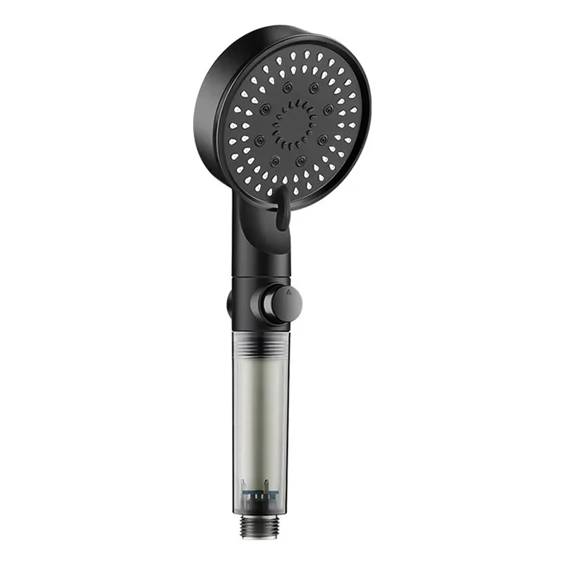 High Pressure Shower Head 5 Modes Adjustable Showerheads with Filter Water Saving One-Key Stop Spray Nozzle Bathroom Accessories