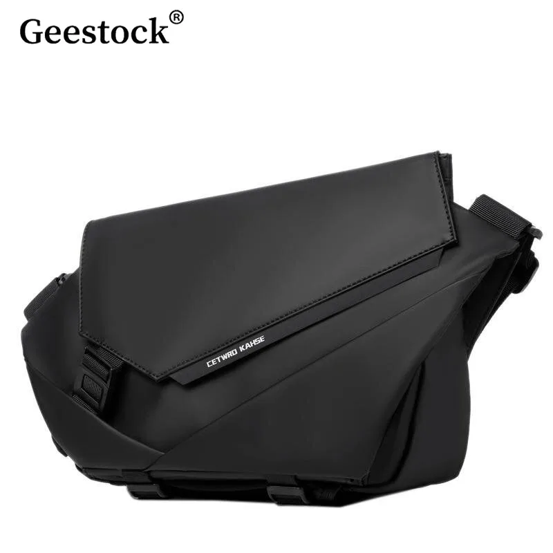 

Geestock Large Capacity Men Oxford Cloth Techwear Crossbody Bag Cycling Sports Workwear Bag Commute Casual Messenger Chest Bag