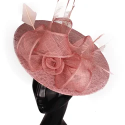 Women Vintage New Fascinator Wedding Hat Lace Millinery Church Race Hair Accessories Bride Wedding Church Party Tea Chapeau Cap