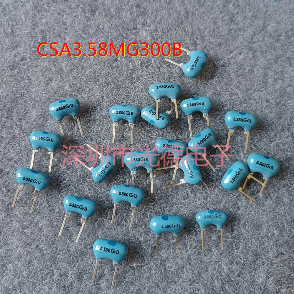 50pcs/ 3.58M Imported Murata Ceramic Crystal Oscillator CSA3.58MG300B 3.58G 3.48MHZ 2 Foot Cyan Dot