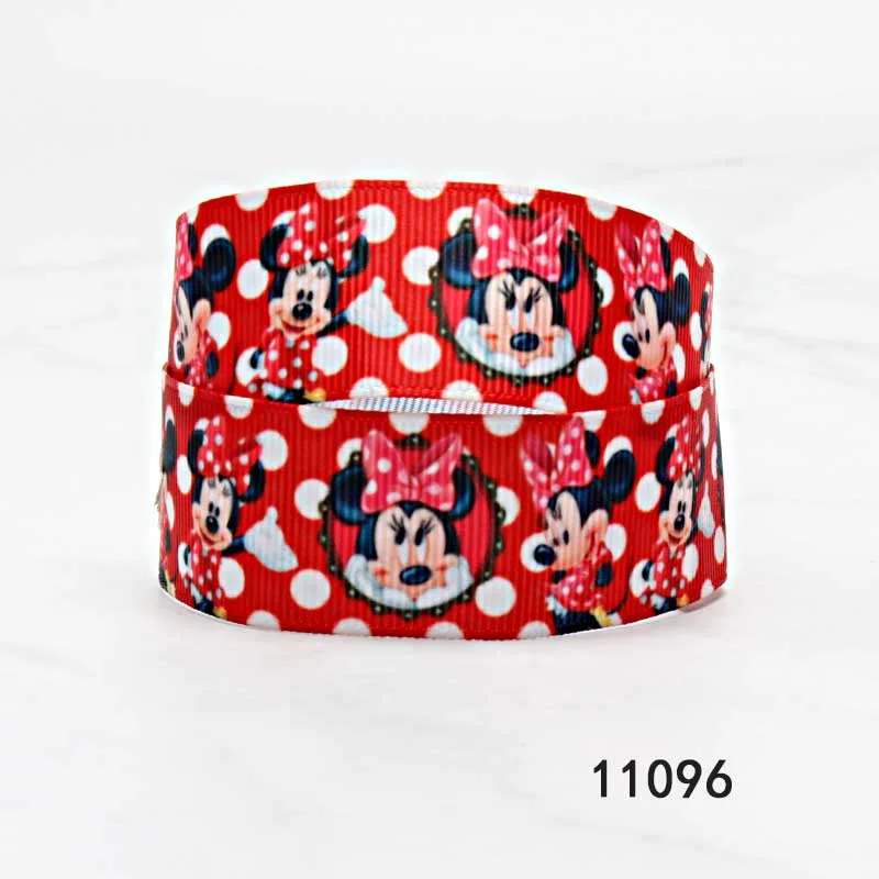 Disney 5Yards Grosgrain Ribbon 25MM 38MM Printed Mickey Minnie Mouse Cartoon Ribbon