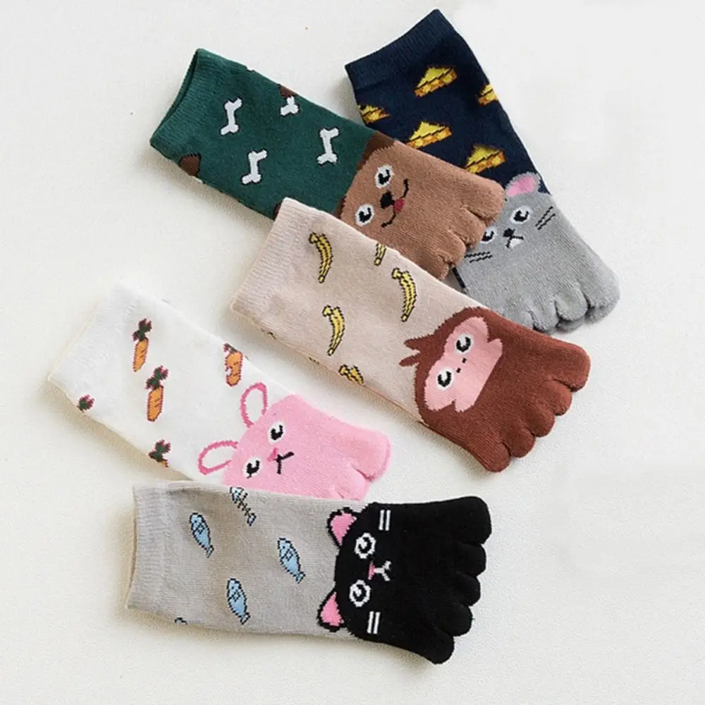 Breathable Animal Comfortable Autumn Korean Style Kids Hosiery Toe Socks Five Finger Socks Cotton Socks Children Short Socks