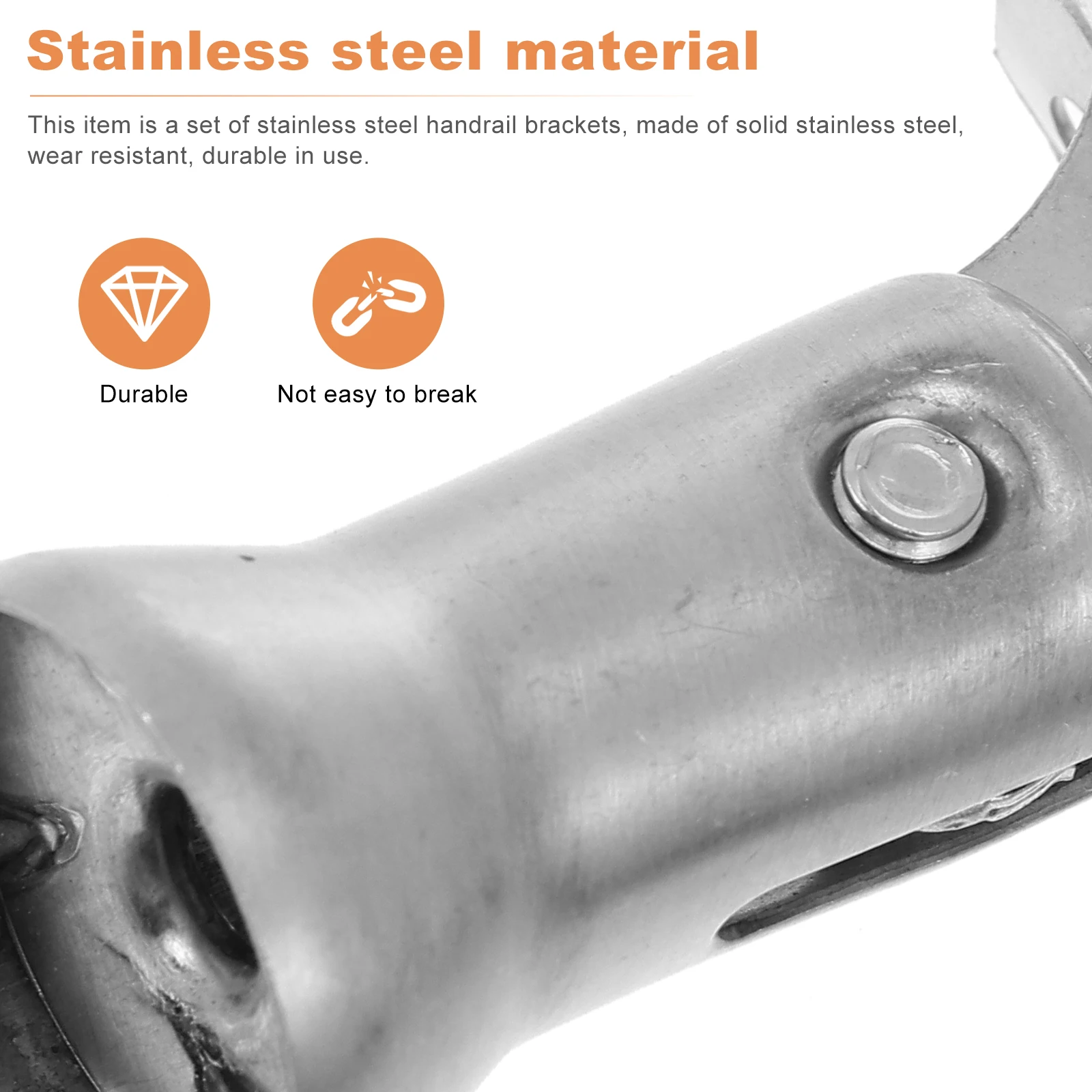

4pcs Handrail Bracket Stainless Steel Sturdy Support for Stair Railing Indoor Outdoor Metal Armrest Brackets