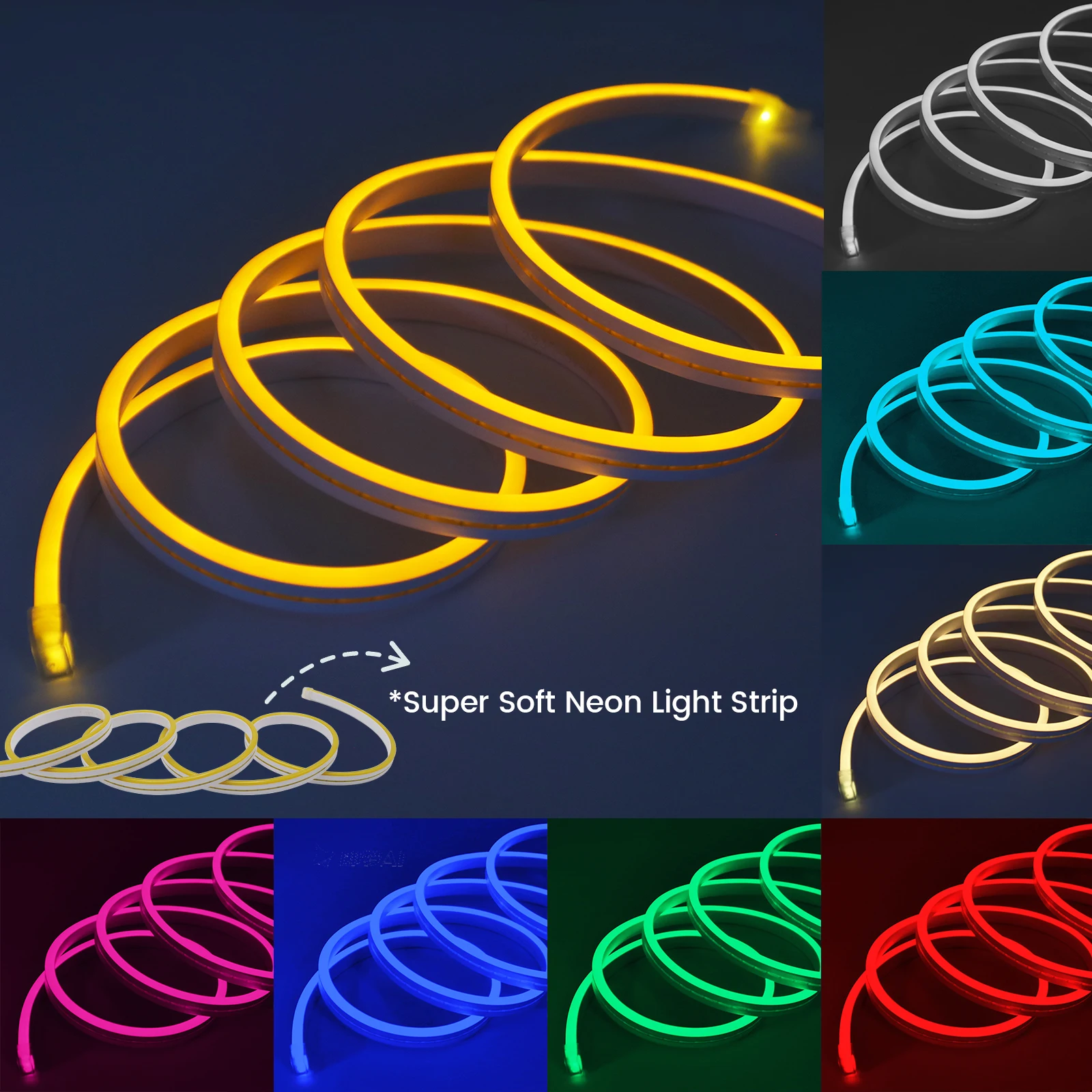 3AA Battery Powered Neon LED Light Strip With Remote Control 2835 120LEDs/m Waterproof Flexible 8 Colors Tape Home Party Decor