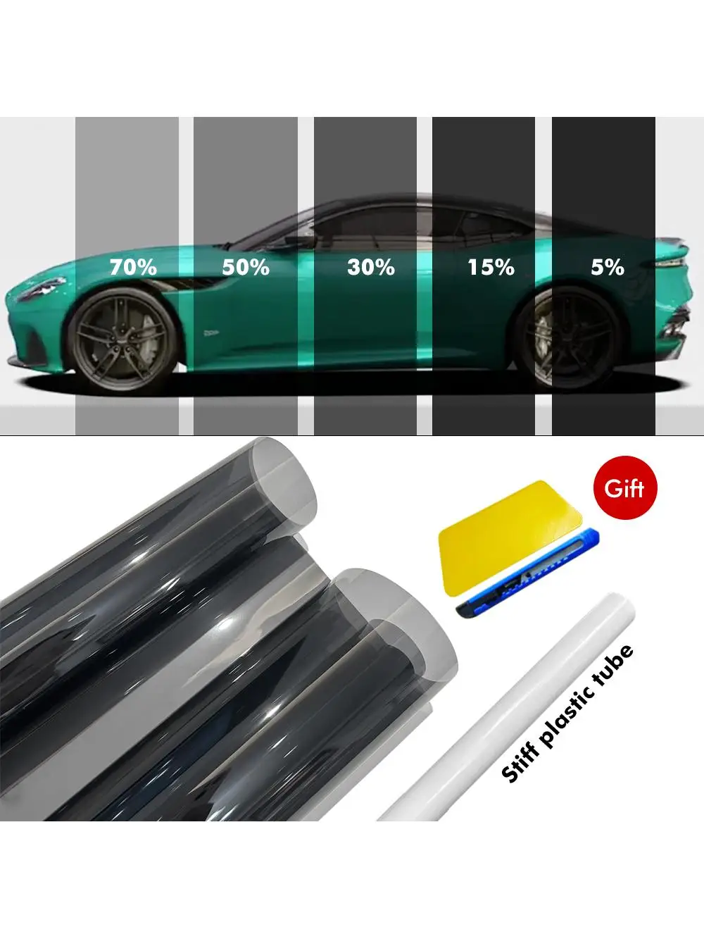 Schwarze Auto-Fensterfolien Tönungsfolie Auto- und Hausdekoration Fensterglasfolie Blockiert Sonnen-UV-Schutz Fenster-Aufkleberfolien