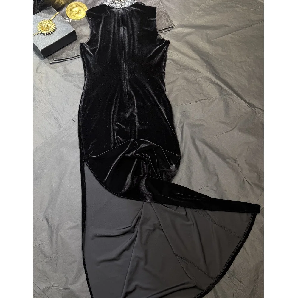 Abito da sera da donna invernale 2025, velluto, perline, corsetto, abito lungo, abbigliamento Y2K, nuova moda, alta qualità, abito da festa bea