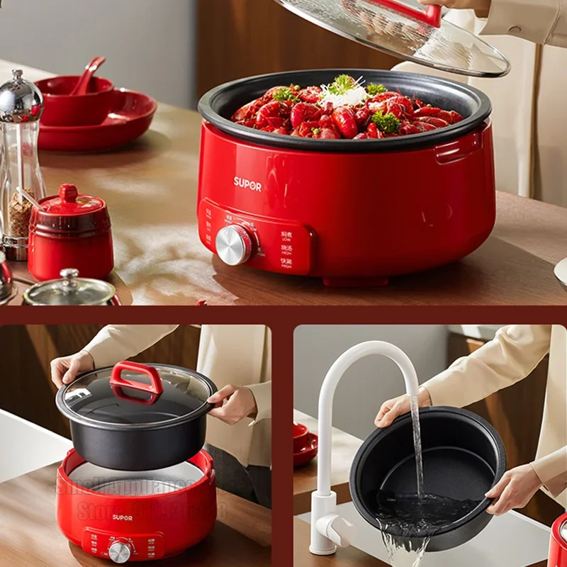 SUPOR 220V Multi Cookers Split Deep pot Electric Pot 1-5 People Household Non-stick Pan Hot Pot Rice Cooker Cooking Appliances