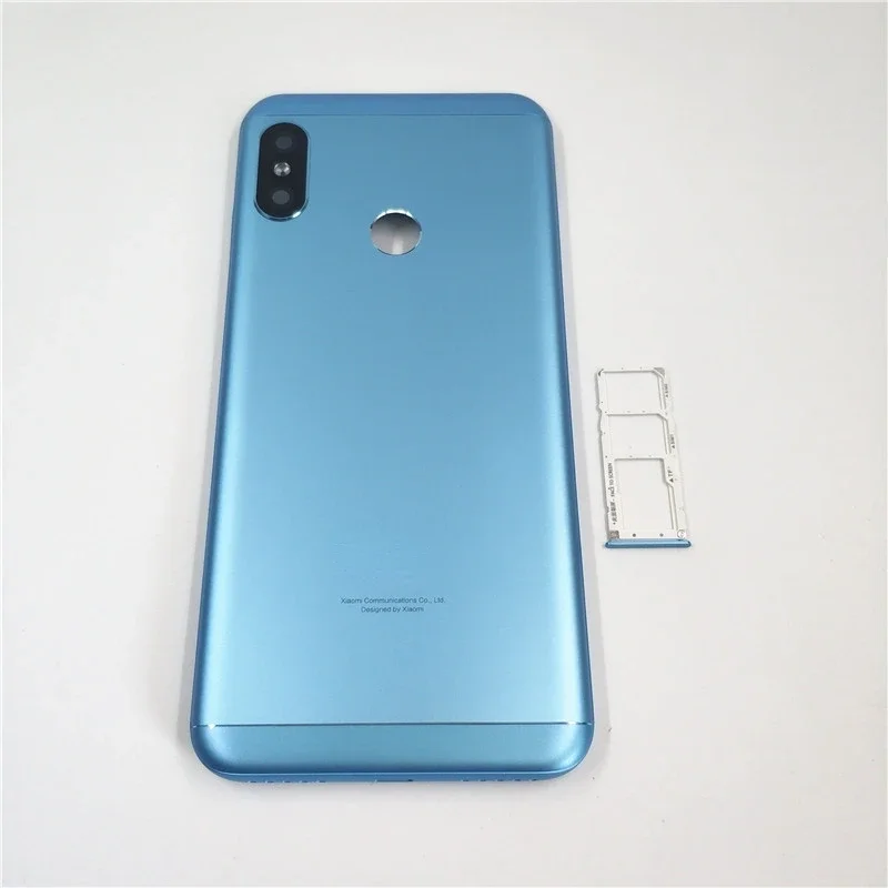 For Xiaomi Mi A2 Lite/ Redmi 6 Pro Battery Back Cover Rear Housing Metal Door Camera Glass Lens+Side Button+Sim Tray