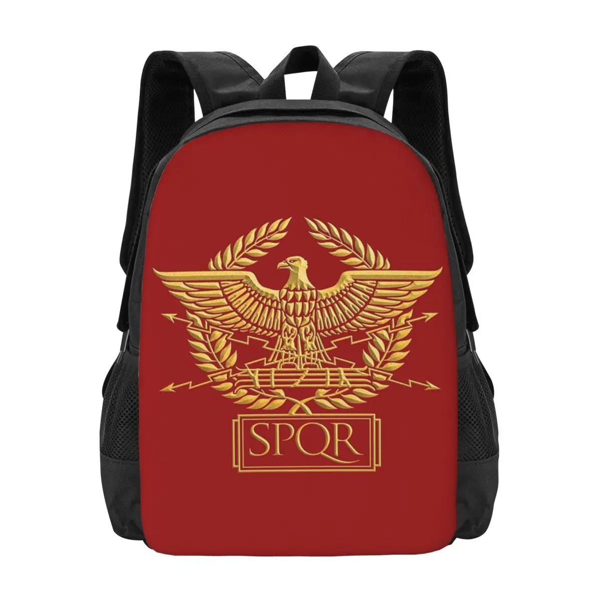 Gold Roman Aquila Eagle SPQR Backpack Hot Sale Daypack Large Capacity Boys Girls BookBag School Bag Shoulder Bags for Men Women
