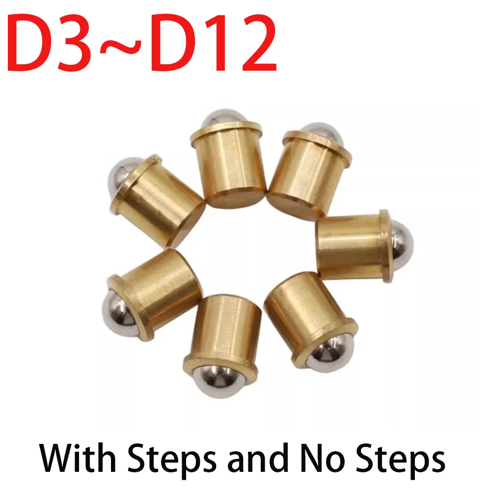 5-50Pcs Copper Positioning Ball D3~D12 Plungers Press Type Spring Ball Plunger Set Screw With/No Steps