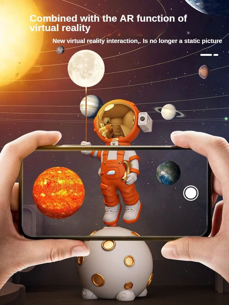 Wifi Smart AR Astronaut Astronaut Ornaments, duża podłoga stojąca salon Dekoracje lampy gwiaździstego nieba, głośniki Bluetooth