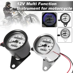 Universal Motorcycle DC 12V Odometer Speedometer Tachometer Motorbike Refit Vintage Instrument Scooter Motor Retro Black Meter