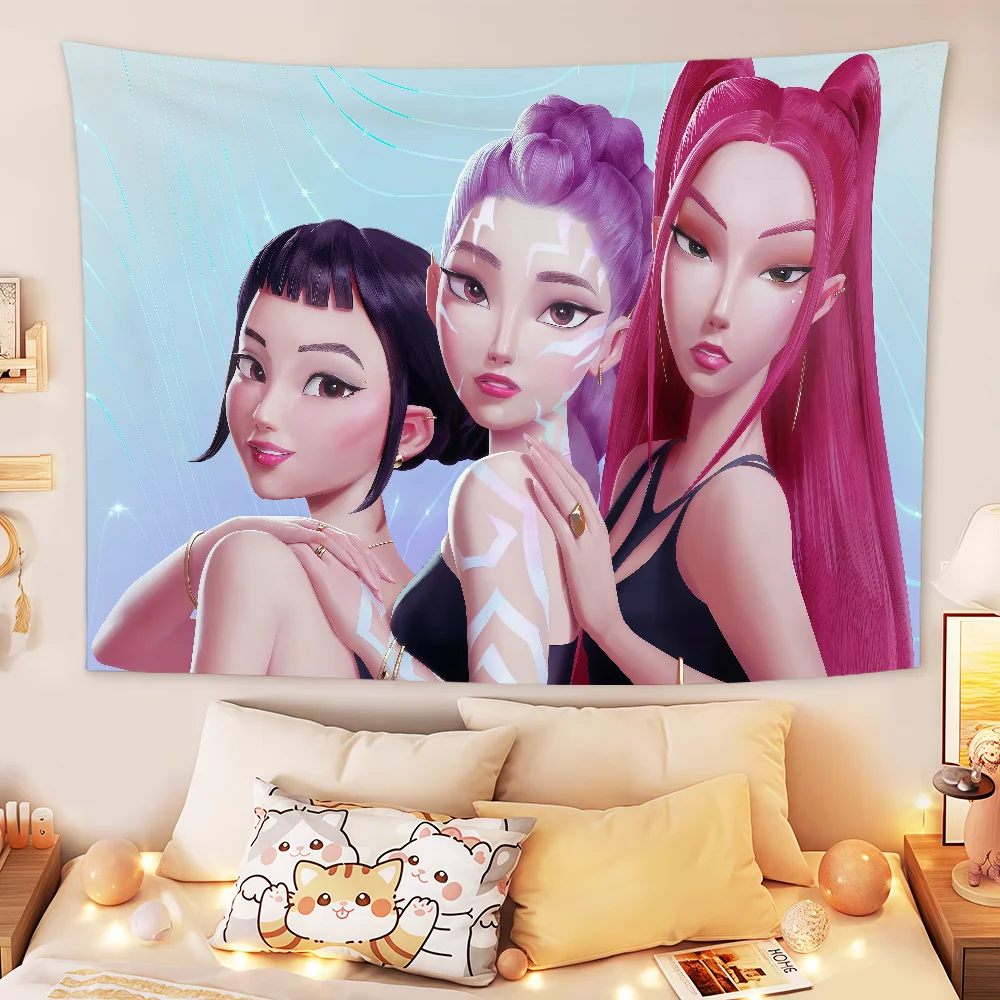 Anime cool art k-kpop d-demon h-hunters drapeau pour chambre dortoir Camping fête Garage Bar pique-nique décoration bannière tenture murale hogar