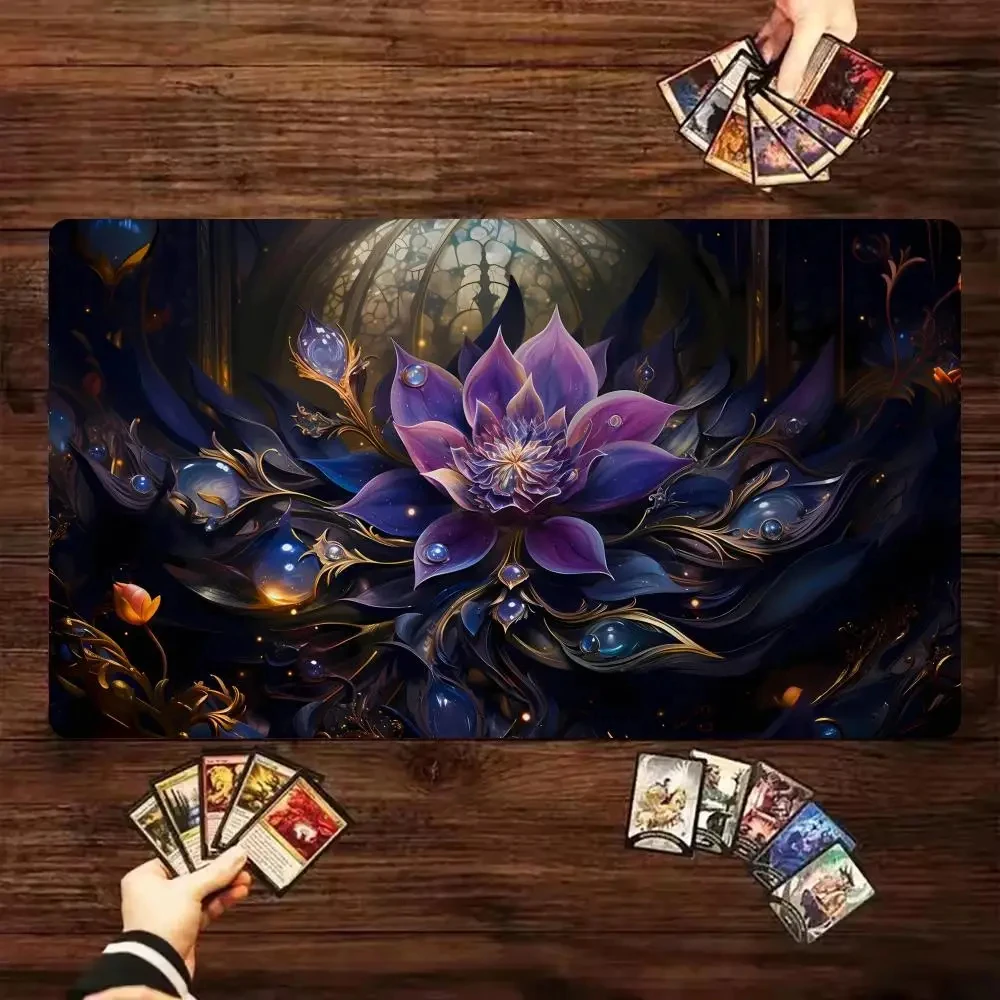 Dark Lotus Mouse Pad Card Game Mat, with Magic Area, for Board Games, Suitable for Mtg/Tcg Card Battles, Commander Mode, and Deck Game Mats