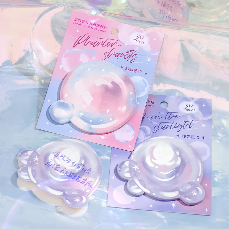 30Pcs Dream Bubble Sticky Notes Schedule Planner Self Adhesive Memo Pad To Do List Message Notes Paper Notepad Stationery