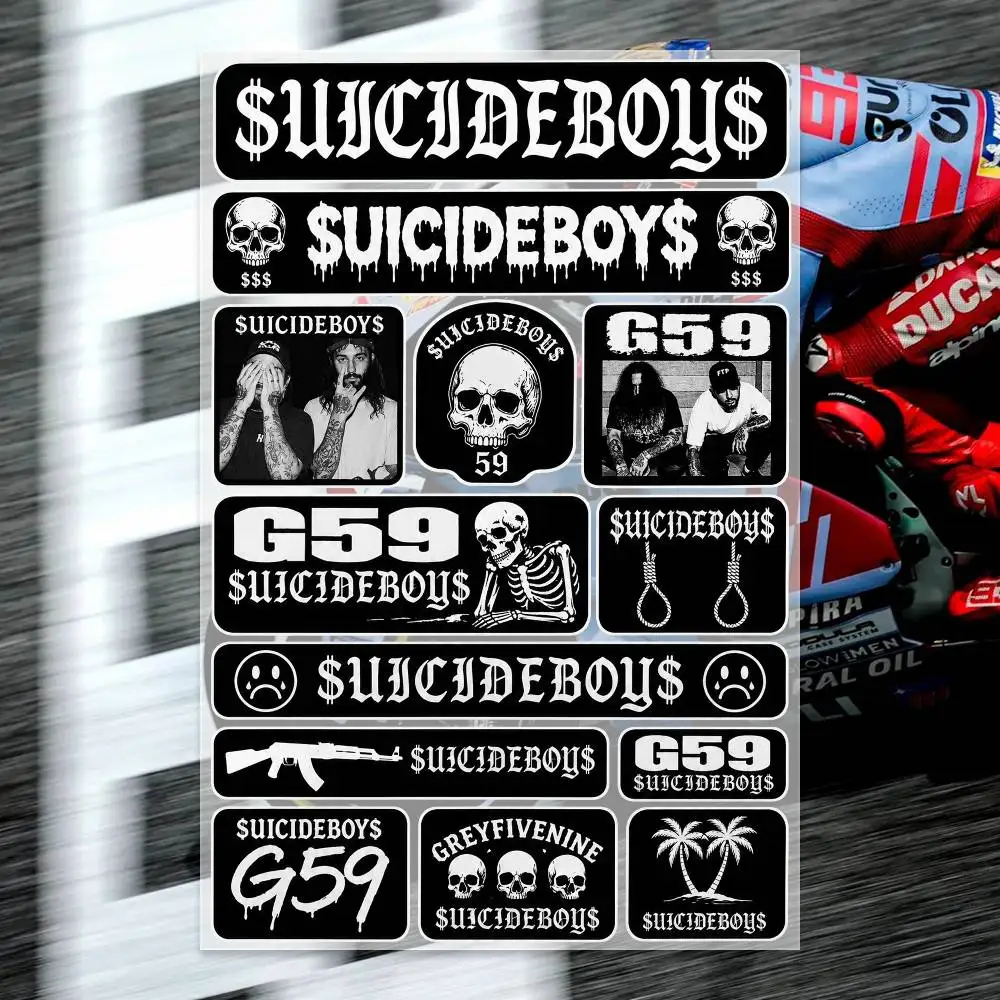 suiC-idE-B-oys Stickers Moto Sticker Auto Body Bumper Windows Motorcycle Laptop Walls Vinyl Decal Car Tuning Accessories